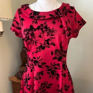 Flocked velvet flowers on classic dress